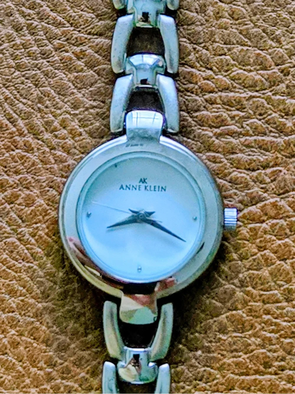 Anne Klein Silver Link Bracelet Watch - White Dial